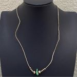 Vintage Unsigned Southwestern Silver & Turquoise Tube Beads 15” Necklace 4g Photo 4