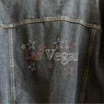 Stylo Jean Denim Jacket Womens Sz XL Blue Denim Las Vegas Rhinestone Embellished Photo 7