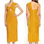 Alice McCALL  Dress Power Lady Pleated One‎ Shoulder Midi in Sunset Yellow Size 4 Photo 3