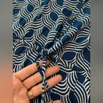 Escapada  Navy Blue and White Geometric Dress with Scrunch Waist Size Large‎ Photo 2
