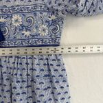 Karni Women's‎ Maxi Dress Blue White Floral Print Tassel Tie Bohemian Boho Large Photo 2