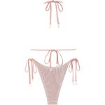 Zaful  Large/Med Pink Bikini Multiway Fishnet Bandeau Halter String Swimsuit NEW! Photo 1