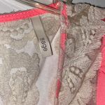 Sage Neon Pink Top with Lace Size Small Photo 4