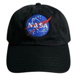 Kati Unisex Black NASA Embroidered Adjustable Strapback Baseball Cap Hat OS Photo 0