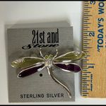 Sterling Silver New 21st And Stone  Dragonfly Brooch Photo 1