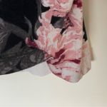 Chico's  | Black & Pink Floral Lightweight Sweater |  Large Photo 5