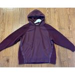 Splendid burgundy hoodie mixed media ribbed arm wool blend M Photo 1