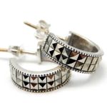 JACK JUDITH  Sterling Silver 925 Marcasite Hoops Photo 10