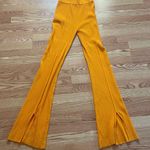 Nanushka Orange Ribbed High Rise Split Hem Pants Size M Photo 2
