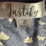 Justify  navy and yellow ditsy floral strapless romper size large NWT Photo 3