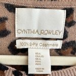 Cynthia Rowley 100% 2-Ply Cashmere Cheetah Print Crewneck Sweater, Size Large Photo 9