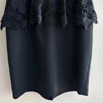 Betsy and Adam  Lace Crochet Peplum Dress with Black Pencil Skirt, Size 10 Photo 2
