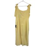 Lulus  Women’s Bimini Light Yellow Swiss Dot Tie-Strap Midi Dress Size XL NWT Photo 5