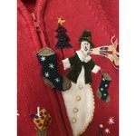 Tiara International  Christmas Collection 2004 Red Snowman Cardigan Sweater M Photo 2