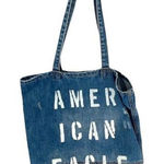 American Eagle  Outfitters Denim Tote Bag. Cotton Blue Medium‎ Size Photo 0