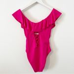 La Blanca NEW  Ginger Off the Shoulder One-Piece Swimsuit Pink Ruffle Size US 4 Photo 6