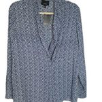 Lumière NWT  Surplice Front Button Blouse | Blue Zig Zag | Large Photo 0