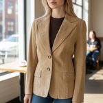 NWOT 90s Tan Suede Blazer Jacket Studs Photo 1