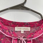 Love Shack Fancy Hot Pink Prairie Cotton Peasant Blouse Floral Print Fuschia Berry Photo 5