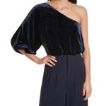 Alice + Olivia  • SAPPHIRE BLUE ONE-SHOULDER VELVET TOP Photo 1