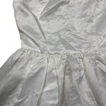 Lulus NWOT  XS Regal Cutie White Satin Square Neck Bubble-Hem Mini Dress Photo 3