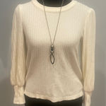 Madewell Cream Ribbed Long Sleeve Top  xs Photo 0