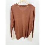 LOGO By Lori Goldstein LOGO Sweater Women XL Brown V-Neck Long Sleeve Knit Swiss Dot Cotton Cashmere Photo 1