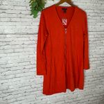 H by Halston NWT  Bright Orange Lightweight Knit Zipper Cardigan Photo 1