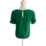 Skies Are Blue Leaf Print Green Short Sleeve Top Size Small Photo 2