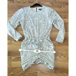 Retrofête Gold Flynn ruched sequined tulle mini dress size L Photo 4