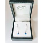 Silver 925 Simulated Fire Opal Snowflake 18" Necklace + Drop Earring Set Jewelry Silver Photo 13