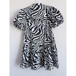 Pinch Zebra Animal Print Mini Dress Women's M Navy Short Puff Sleeves Dress NEW Size M Photo 6