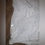 Sigrid Olsen  linen 1x blouse striped top mother of Pearl buttons $140 Photo 2