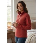 Lands' End ✨ L/P 14-16 Pink THERMCHECK Quarter Zip Fleece Pullover Jacket Sweater✨ Photo 1