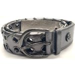 Michael Kors Metallic Woven Ring Leather Belt Women's Size L Photo 1