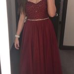 Dillard's Burgundy Prom Dress Photo 0