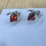 NWT Sterling Silver Amber Bumble Bee Stud Earrings Photo 1
