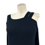 Michael Lauren One Shoulder Black Ribbed Long Sleeve Top Size XS Photo 1