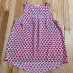 Pleione  Blouse in Geometric Print Pink Maroon and Peachy Orange Tank‎ Dressy Top Photo 5