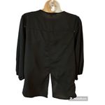 Haute Monde  Anthropologie Blouse Womens Medium Sheer Black Split Back Photo 2