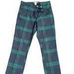 H&M  size 10 tartan plaid stretch blue green dress pants high rise straight leg Photo 4