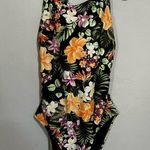 Hurley  Floral Hibiscus Waikiki Wonder One Piece Cross Back Swimsuit Photo 2