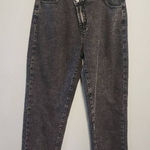 Lee Shein Jeans Size Large High Rise Stretch Mom Jean Black Acid Wash Photo 0