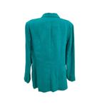 Lafayette 148  New York Blazer Linen Oversized Turquoise Teal Blue Size 14‎ Photo 6