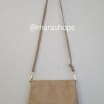 Margot Robbie Fold Over Taupe Leather Crossbody Bag Photo 8