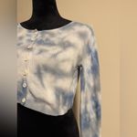 Handmade Brandy Melville Blue and White Tie Dye Button Down Long Photo 2