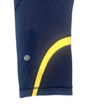 Lululemon  Navy Blue & Yellow Run Inspire Crop II Capri Leggings Women Sz 4 Photo 5