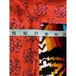 Old Navy Blouse Size XS Orange/Purple Floral Tie/Smocked Neck 1/2 Puff Sl Sheer Photo 7