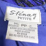 Vintage Stenay Silk Beaded Royal Blue & Black Long Sleeve Blouse Size XS Petite Photo 10