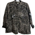 Laura Ashley Vintage  Woman Metallic Embroidered Paisley Jacquard Jacket 1X Boho Photo 0